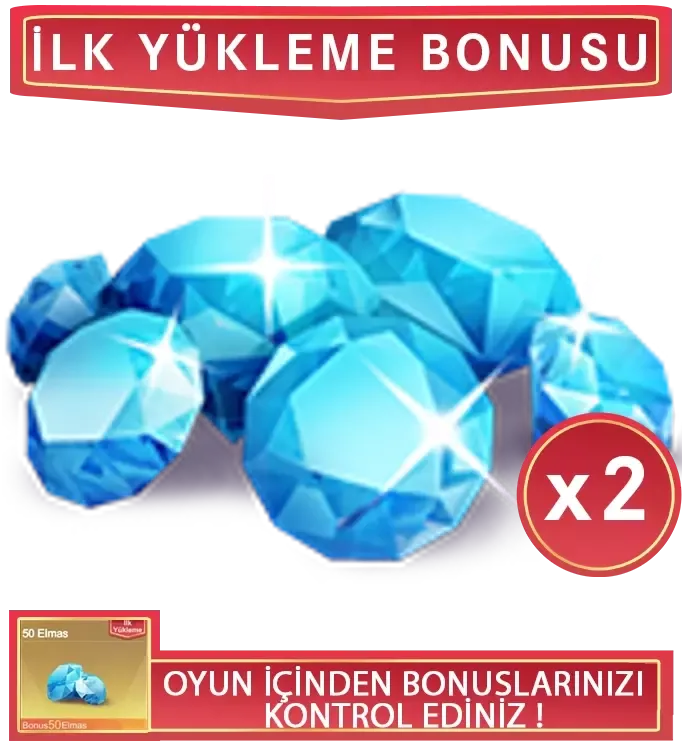Global 2x İlk Yükleme Özel 50+50 Elmas